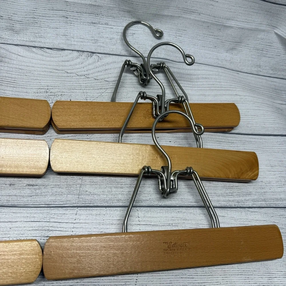 Lot Of 6 Setwell Wooden Pants Hangers